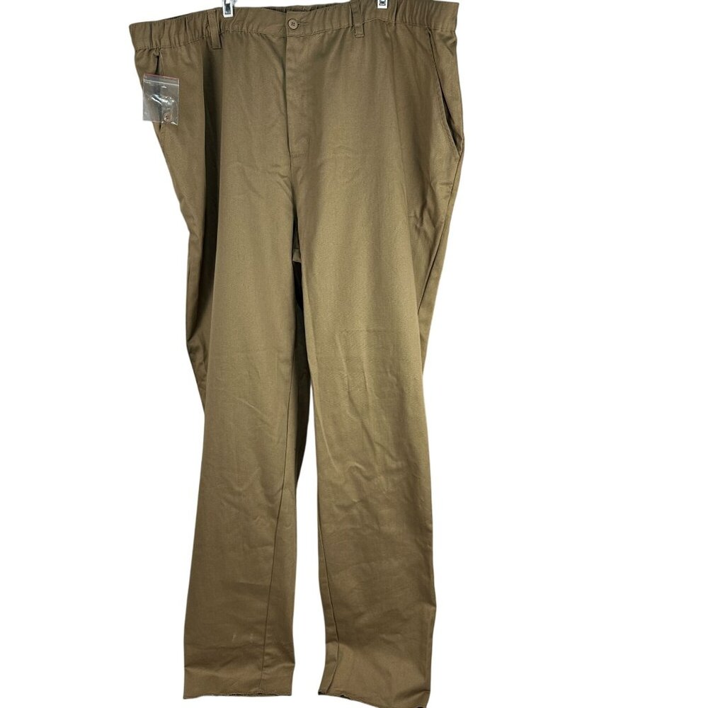 KingSize Mens Big Khaki Pants 50x38 Relaxed Fit Tan Cotton Durable Style Casual